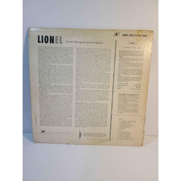 Lionel Hampton And His Orchestra - Lionel...Plays Drums, Vibes, Piano - Picture 3 of 3